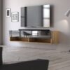 TV-Lowboard TV LOWBOARD DERBY 140 Eiche Wotan Nachbildung schwarz glänzend B/H/T: ca. 140x32,5x31,5 cm – Bild 5