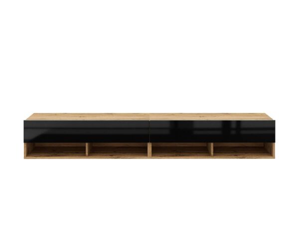 TV-Lowboard TV LOWBOARD DERBY 280 Eiche Wotan Nachbildung schwarz glänzend B/H/T: ca. 280x32,5x31,5 cm – Bild 3