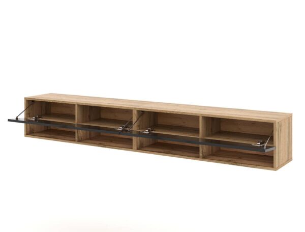 TV-Lowboard TV LOWBOARD DERBY 280 Eiche Wotan Nachbildung schwarz glänzend B/H/T: ca. 280x32,5x31,5 cm – Bild 4