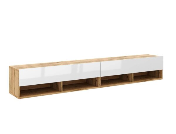 TV-Lowboard TV LOWBOARD DERBY 280 Eiche Wotan Nachbildung weiß glänzend B/H/T: ca. 280x32,5x31,5 cm – Bild 3