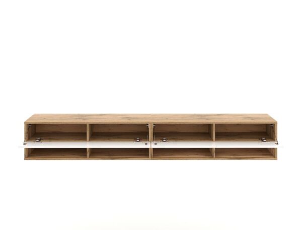 TV-Lowboard TV LOWBOARD DERBY 280 Eiche Wotan Nachbildung weiß glänzend B/H/T: ca. 280x32,5x31,5 cm – Bild 4