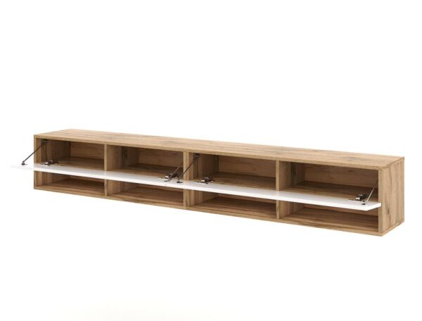 TV-Lowboard TV LOWBOARD DERBY 280 Eiche Wotan Nachbildung weiß glänzend B/H/T: ca. 280x32,5x31,5 cm – Bild 5