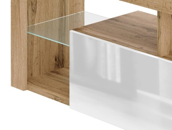 TV-Lowboard TV LOWBOARD Everest 140 Eiche Wotan Nachbildung weiß glänzend B/H/T: ca. 140x50x35 cm – Bild 4