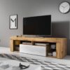 TV-Lowboard TV LOWBOARD Everest 140 Eiche Wotan Nachbildung weiß glänzend B/H/T: ca. 140x50x35 cm – Bild 5
