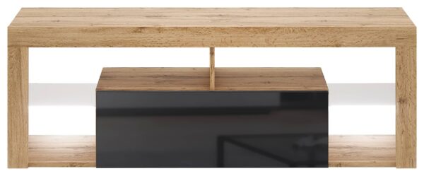 TV-Lowboard TV LOWBOARD Everest 140 LED Eiche Wotan Nachbildung schwarz glänzend B/H/T: ca. 140x50x35 cm – Bild 3