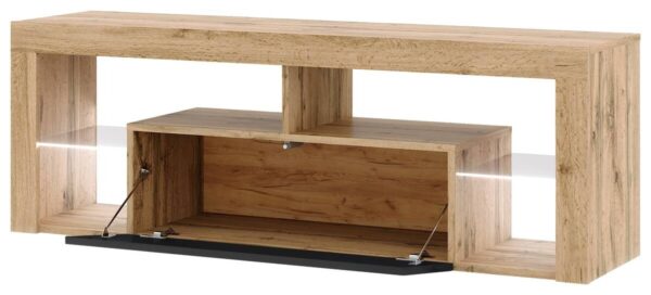 TV-Lowboard TV LOWBOARD Everest 140 LED Eiche Wotan Nachbildung schwarz glänzend B/H/T: ca. 140x50x35 cm – Bild 4