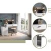 Schreibtisch Match weiß Eiche Sonoma Nachbildung B/H/T: ca. 130x117x54 cm – Bild 5