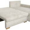 Ecksofa mit Bettfunktion und Bettkasten beige Velourstoff B/H/T: ca. 229x86x167 cm – Bild 5