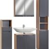 Badkommode Mailand Eiche Viking Nachbildung anthrazit B/H/T: ca. 35x111x35 cm – Bild 2