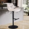 Barhocker beige Samt B/H/T: ca. 45x106x55 cm – Bild 3