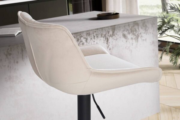 Barhocker beige Samt B/H/T: ca. 45x106x55 cm – Bild 4
