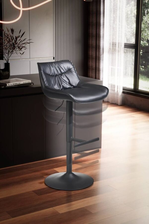 Barhocker schwarz Kunstleder B/H/T: ca. 45x106x55 cm Barhocker schwarz Kunstleder B/H/T: ca. 45x106x55 cm – Bild 2