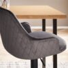 Barhocker grau Samt B/H/T: ca. 45x106x45 cm – Bild 2