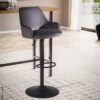 Barhocker grau Samt B/H/T: ca. 45x106x45 cm – Bild 4