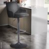 Barhocker schwarz Samt B/H/T: ca. 45x106x45 cm – Bild 3