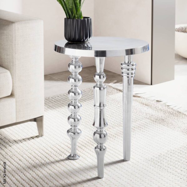 Beistelltisch silber B/H/T: ca. 44x44x63 cm – Bild 4