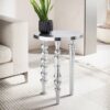 Beistelltisch silber B/H/T: ca. 44x44x63 cm – Bild 5