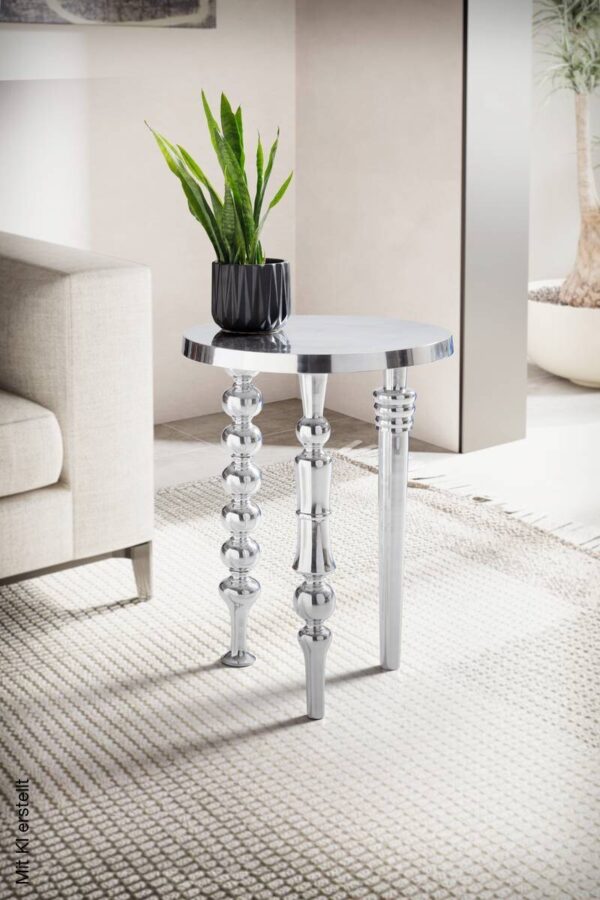 Beistelltisch silber B/H/T: ca. 44x44x63 cm – Bild 5