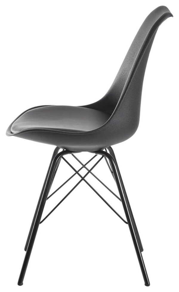 Stuhl 2er.-Set. schwarz Kunstleder Eisen B/H/T: ca. 58x86x48 cm – Bild 2