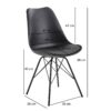 Stuhl 2er.-Set. schwarz Kunstleder Eisen B/H/T: ca. 58x86x48 cm – Bild 3