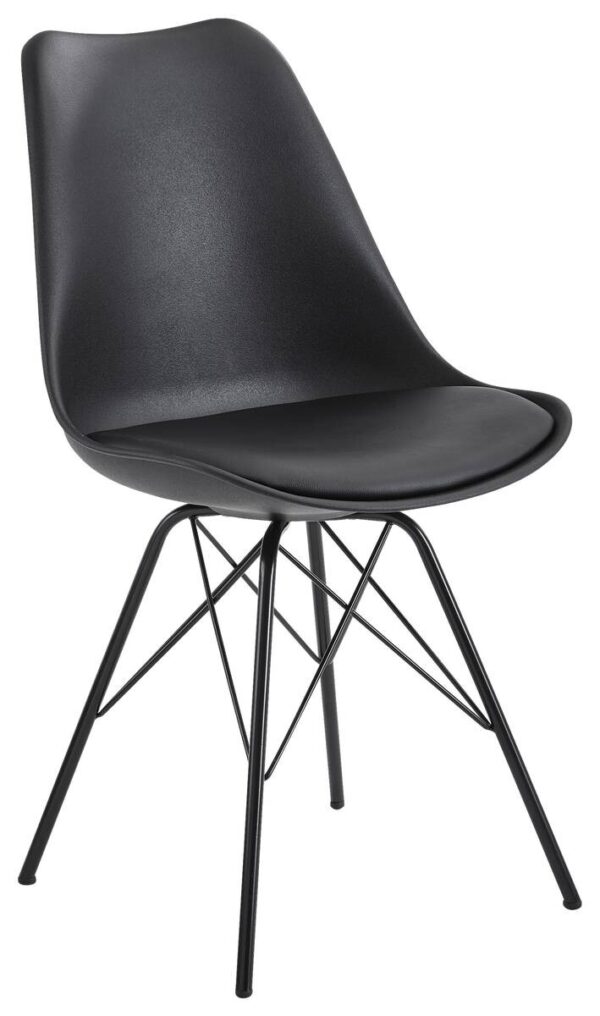 Stuhl 2er.-Set. schwarz Kunstleder Eisen B/H/T: ca. 58x86x48 cm – Bild 5