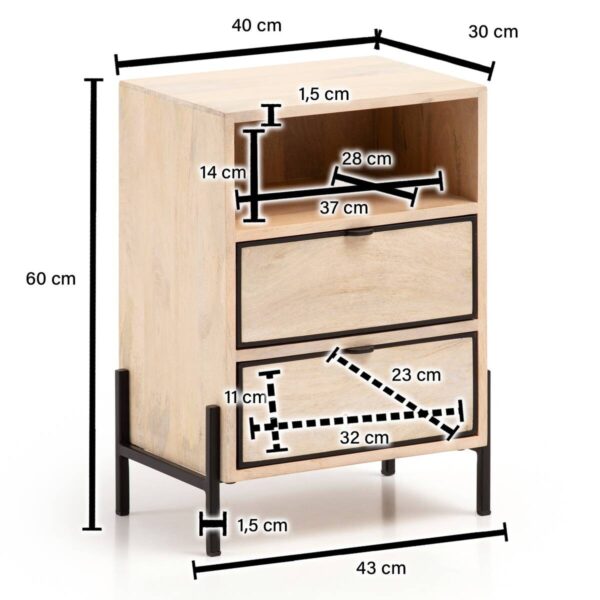 Nachtkonsole braun B/H/T: ca. 43x60x50 cm – Bild 4