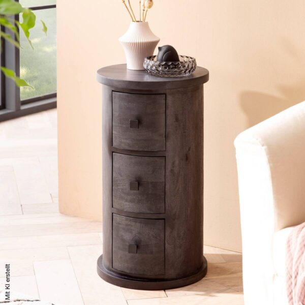 Sideboard schwarz B/H/T: ca. 34x65x34 cm – Bild 2