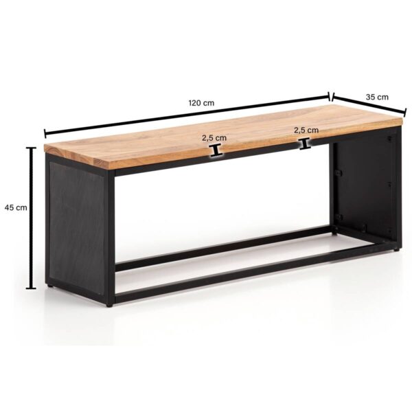 Sitzbank schwarz B/H/T: ca. 120x45x35 cm Sitzbank schwarz B/H/T: ca. 120x45x35 cm – Bild 2