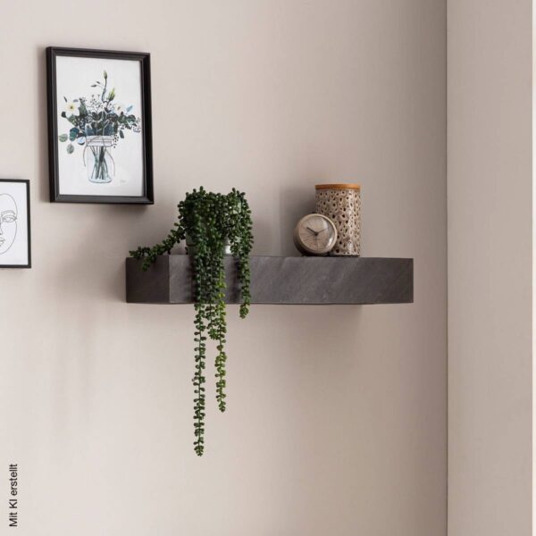 Wandregal grau B/H/T: ca. 60x10x20 cm – Bild 2