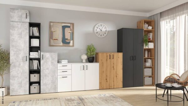 Regal Multi-Stauraum Typ 7 anthrazit B/H/T: ca. 30x195x40 cm – Bild 2