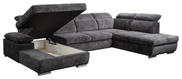 Wohnlandschaft Cordoba anthrazit Webstoff B/H/T: ca. 359x105x232 cm – Bild 3