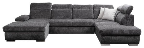 Wohnlandschaft Cordoba anthrazit Webstoff B/H/T: ca. 359x105x232 cm – Bild 4