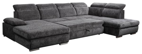 Wohnlandschaft Cordoba anthrazit Webstoff B/H/T: ca. 359x105x232 cm – Bild 5