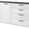 Sideboard Smart 1 Massivholz kiefer weiß schwarz B/H/T: ca. 180x89x40 cm – Bild 3