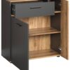 Kommode Esteban anthrazit Eiche Evoke Coast Nachbildung B/H/T: ca. 80x86x38 cm – Bild 2