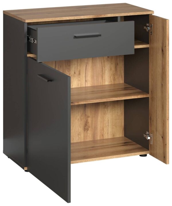 Kommode Esteban anthrazit Eiche Evoke Coast Nachbildung B/H/T: ca. 80x86x38 cm – Bild 2