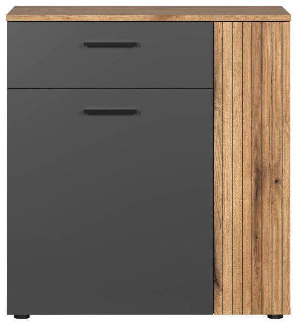 Kommode Esteban anthrazit Eiche Evoke Coast Nachbildung B/H/T: ca. 80x86x38 cm – Bild 3