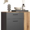 Kommode Esteban anthrazit Eiche Evoke Coast Nachbildung B/H/T: ca. 80x86x38 cm – Bild 5
