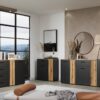 Kommode Esteban anthrazit Eiche Evoke Coast Nachbildung B/H/T: ca. 139x86x38 cm – Bild 2