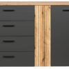 Kommode Esteban anthrazit Eiche Evoke Coast Nachbildung B/H/T: ca. 139x86x38 cm – Bild 4