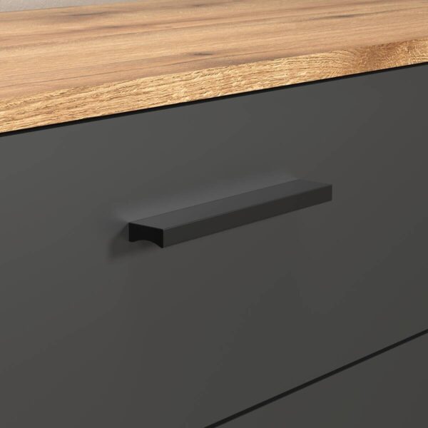Kommode Esteban anthrazit Eiche Evoke Coast Nachbildung B/H/T: ca. 181x86x38 cm – Bild 2