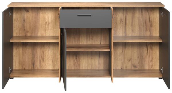 Kommode Esteban anthrazit Eiche Evoke Coast Nachbildung B/H/T: ca. 181x86x38 cm – Bild 3