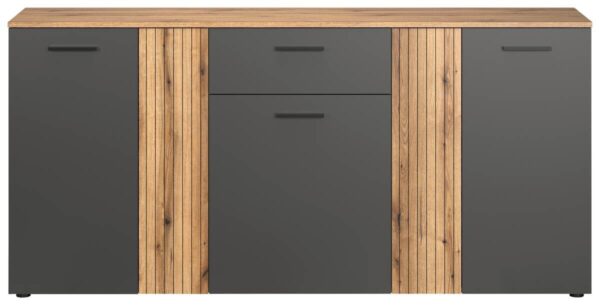 Kommode Esteban anthrazit Eiche Evoke Coast Nachbildung B/H/T: ca. 181x86x38 cm – Bild 4