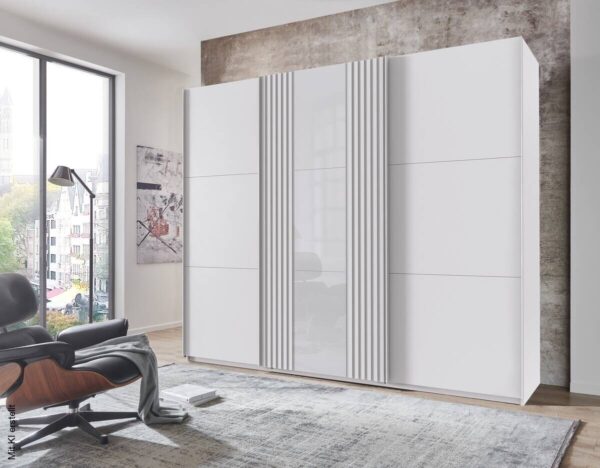 Schwebetürenschrank Atlanta weiß B/H/T: ca. 250x216x65 cm – Bild 2