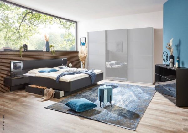 Bettanlage Barcelona Graphit Liegefläche B/L: ca. 180x200 cm – Bild 2