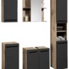 Midischrank Vista Oak Eiche Viking Nachbildung schwarz matt B/H/T: ca. 34x72x31 cm – Bild 2