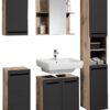 Midischrank Vista Oak Eiche Viking Nachbildung schwarz matt B/H/T: ca. 34x72x31 cm – Bild 5