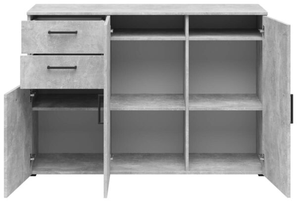 Kommode Multi-Stauraum Typ 28 Beton Optik B/H/T: ca. 120x83x40 cm – Bild 2