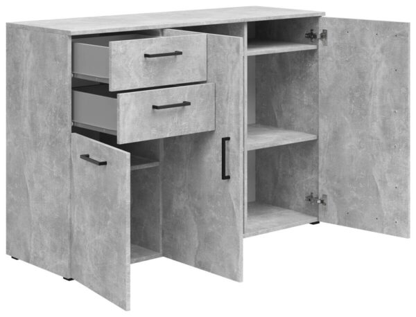 Kommode Multi-Stauraum Typ 28 Beton Optik B/H/T: ca. 120x83x40 cm – Bild 3