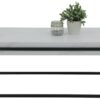 Couchtisch Carlos weiß Marmor Nachbildung B/H/T: ca. 114x42x64 cm – Bild 2